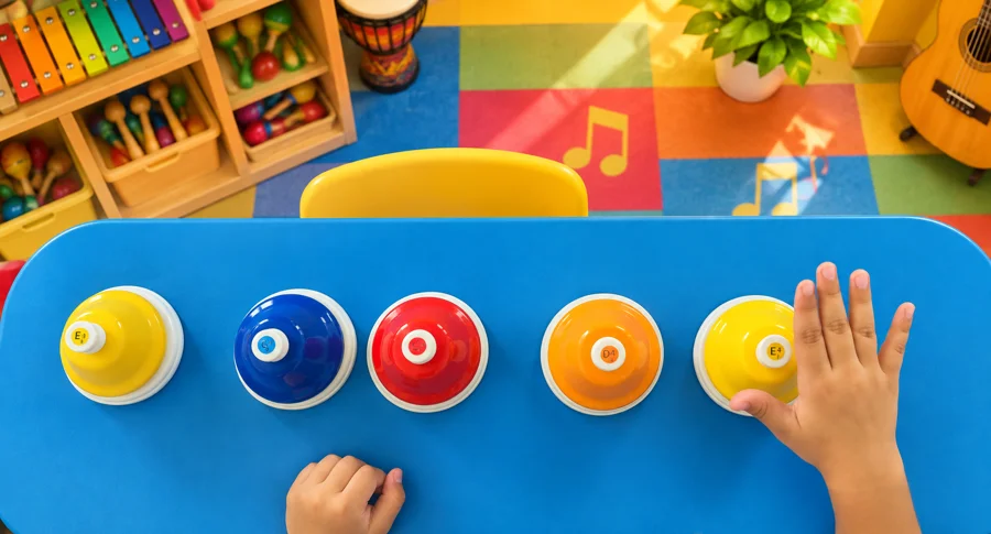 Exploración de campanas musicales de distintos colores